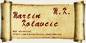 Martin Kolavčić vizit kartica